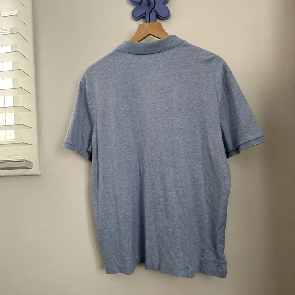 Polo Ralph Lauren Large Blue Heather Polo Shirt Classic Coastal Preppy‎